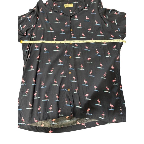 Kenny Flowers Shirt Island Classics Button-Up Blue Pink Flamingo Print Mens XL - Picture 5 of 7